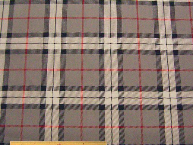 チェック柄・ナイロンオックス撥水プリント(グレー)