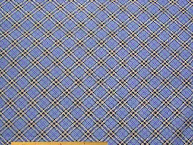 バイヤスチェック柄・ナイロンタフタ撥水プリント(サックスブルー)