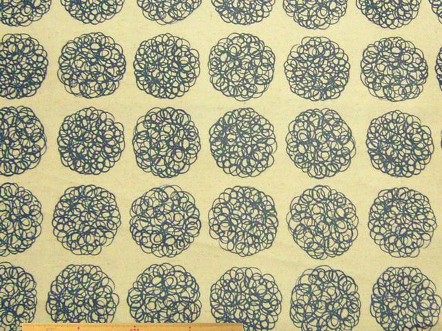 北欧調もじゃもじゃ柄・綿麻キャンバスプリント表つや消しラミネート(生成)