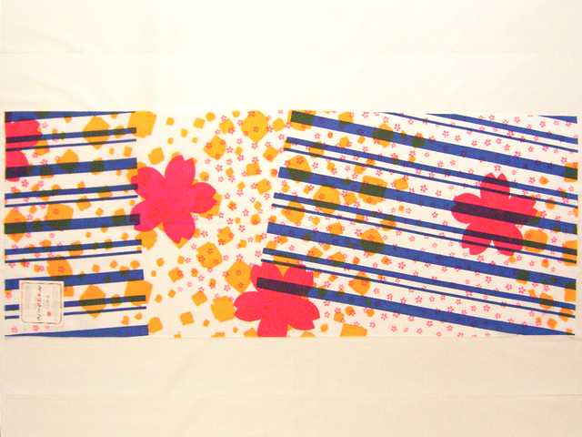 ケイコロールてぬぐい(桜・縞)