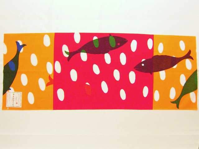 ケイコロールてぬぐい(飛び石・魚)