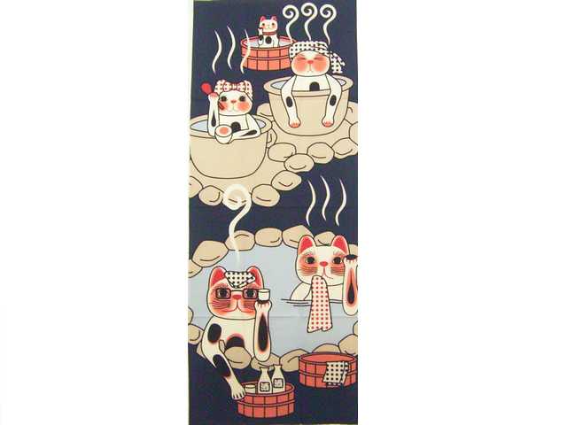 福招き猫てぬぐい(温泉)