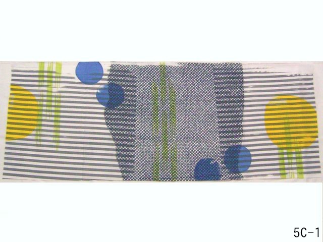 ケイコロールてぬぐい(大丸・小丸＋縞＋鹿の子・青)